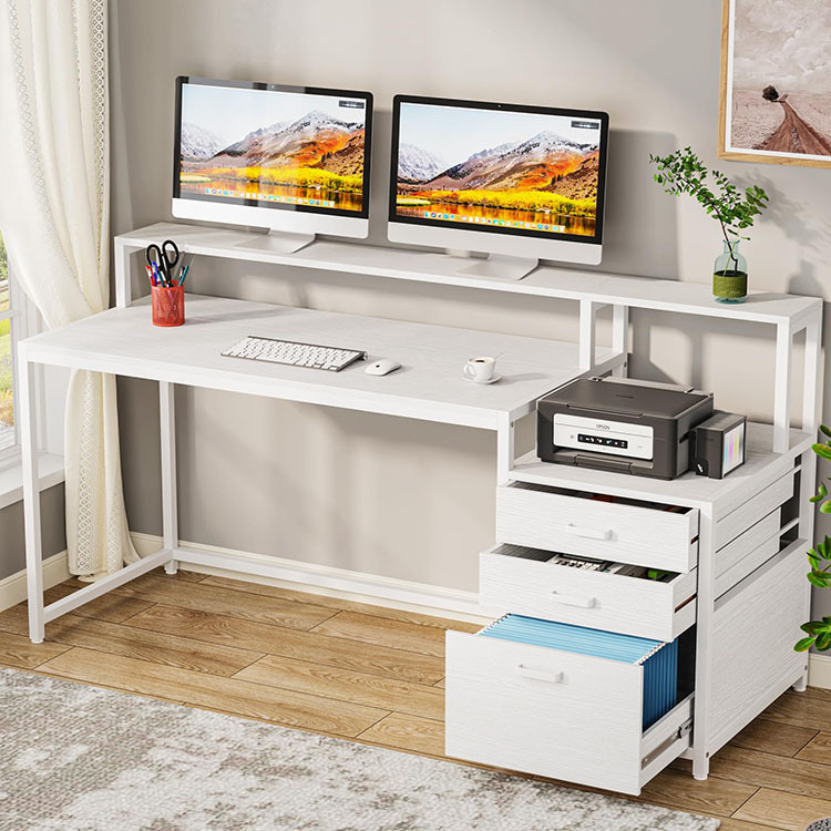 Foreign Trade DZ Home Desktop Computer Desk with Monitor Elevated Rack Laptop Desk Bedroom Desk