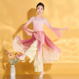 儿童古典舞演出服女少儿飘逸纱衣古风女童汉服中国舞练功舞蹈服装