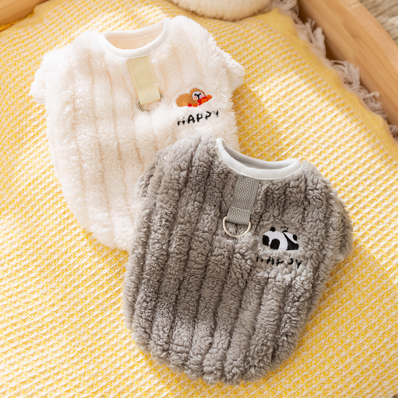 Perro de otoño e invierno, algodón de algodón, lindo panda pequeño, gamuza de dos patas, perro pequeño, gato, mascota, ropa de perro