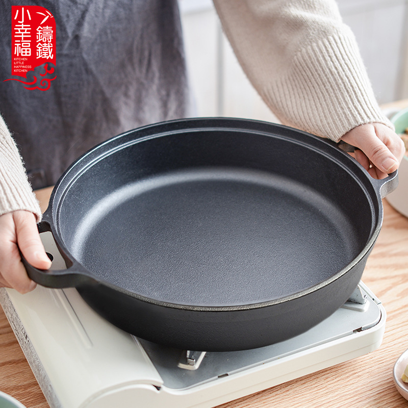 Sartén de hierro fundido sartén antiadherente sartén de hierro grueso sartén de agua sin recubrimiento sartén de panqueque estufa de gas cocina de inducción
