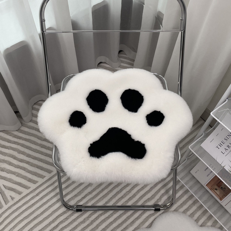 澳鑫浩 – Cute Cat Paw Car Carpet - whiteblack-cat-paw-short-hair-4040cm