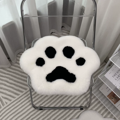 Ins Style Cute Cat Claw Car Carpet - white-black-cat-claw-short-hair-4040cm