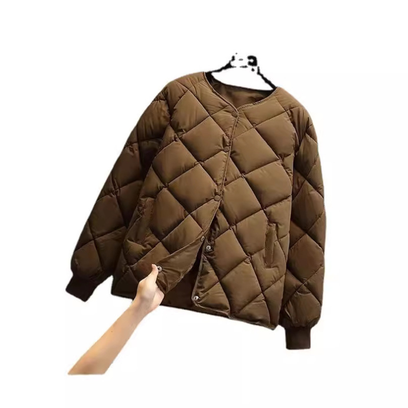 2025冬季新款轻薄羽绒棉服女短款宽松韩版棒球服夹克冬装夹克外套|undefined