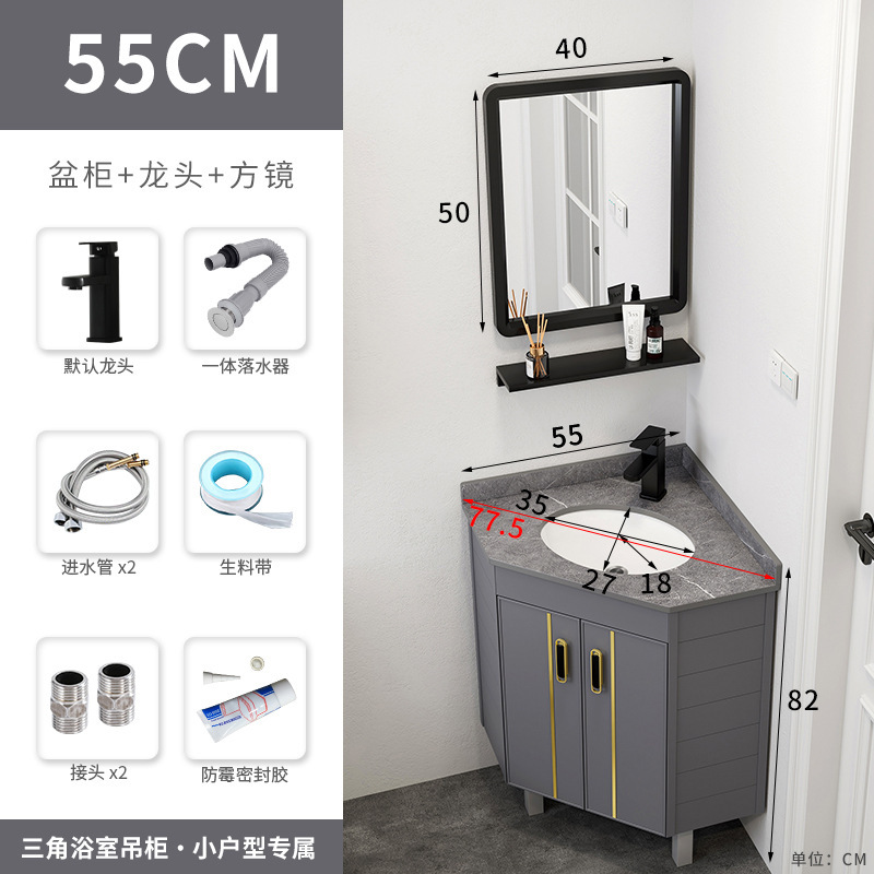 Piso lavabo gabinete combinación pequeño apartamento baño triángulo mesa de lavado esquina lavabo piscina