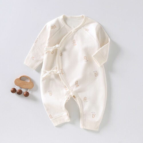 Infant and Toddler Four Seasons Pure Cotton Butterfly Bodysuit Newborn Boneless Puff Collar One-piece Suit Spring New Arrival Baby Crawler Suit
