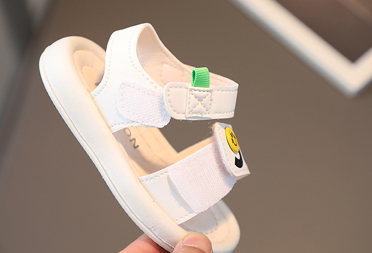 Sandali estivi per bambini Edizione coreana per bambina e neonato Velcro con suola morbida Scarpe da spiaggia con viso sorridente 1-6 anni_voghion.com