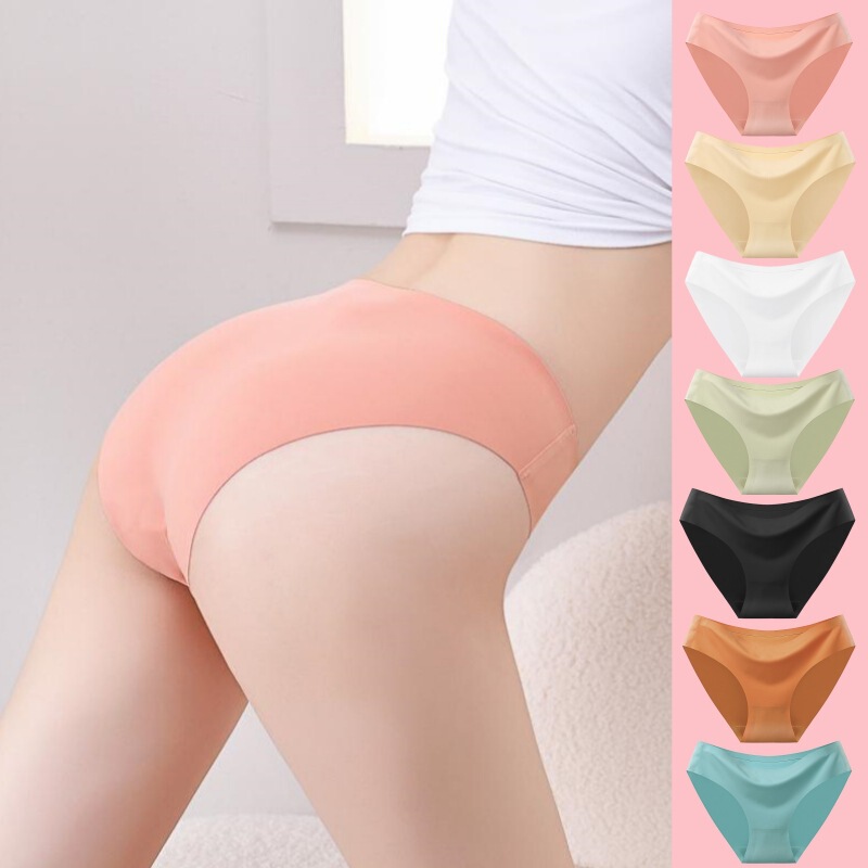 Cross-border European and American states bikini seamless one-piece ice silk underwear ladies foreign breathable girls' briefs manufacturers