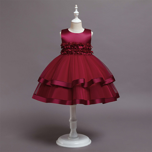 Children's dress, party dress for girls, princess dress, piano dance host performance costume, ball gown