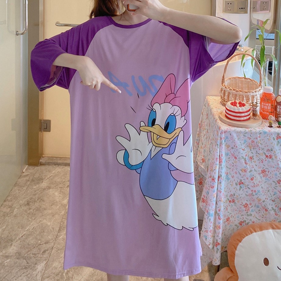 Venta caliente de Oriente Medio varios camisones de manga corta de verano Pijamas de estilo coreano del sudeste asiático Vestido de manga corta de verano para mujer Ropa suelta para el hogar