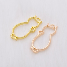 厂家直供UV边框合金配件KC金 动物兔子形状滴胶边框批发