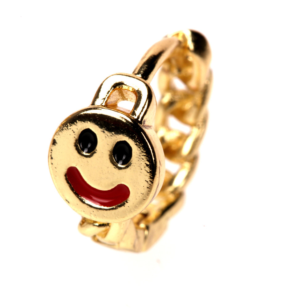 Nihaojewelry Fashion Gold-plated Smiling Face Dripping Oil Earrings Wholesale Jewelry display picture 15