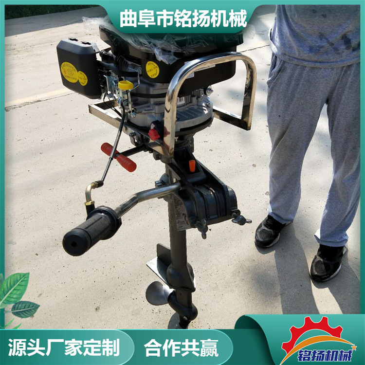 小渔船螺旋桨推进器 游艇木筏船挂机 卧式柴油船外机