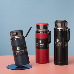 大容量商務不鏽鋼保溫杯女生辦公室茶隔隨手水杯噴塑手提運動杯子