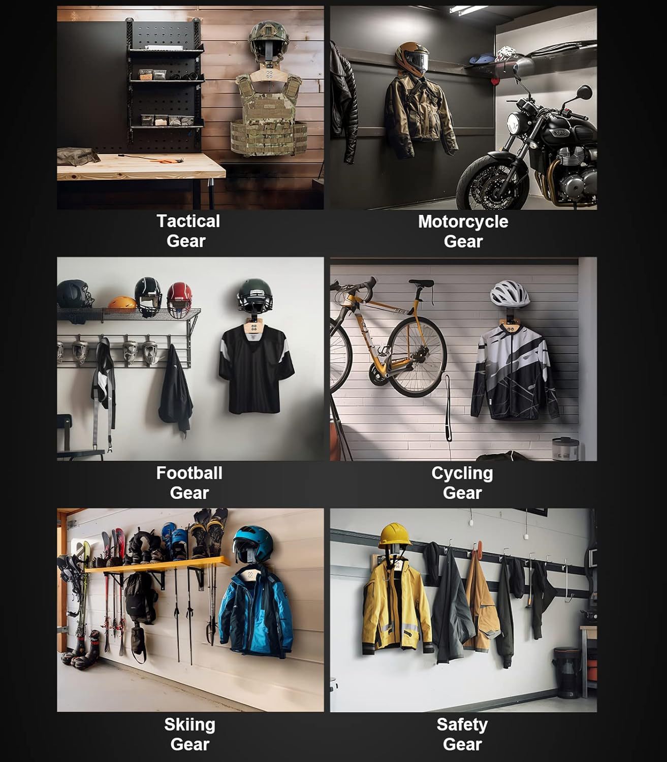 Cross-Border Tactical Helmet Wall-Mounted Storage Rack for Motorcycle Enthusiasts, Wall-Mounted Helmet Display Rack Made of Solid Wood That Won'T Damage the Helmet