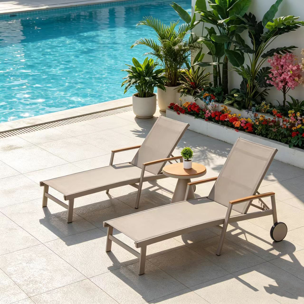 Cama al aire libre sillón junto a la piscina sillón al aire libre balcón terraza terraza sillón de playa impermeable