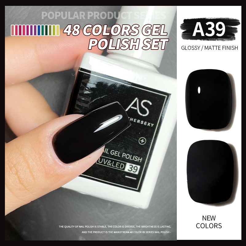 Una botella de pegamento de esmalte de uñas de un color 2022 nuevo verano popular 48-color Pequeño conjunto para el salón de uñas traje completo
