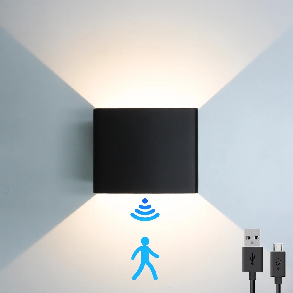 LED磁吸充电红外人体感应USB充电感应壁灯2700k暖光上下 充电指示