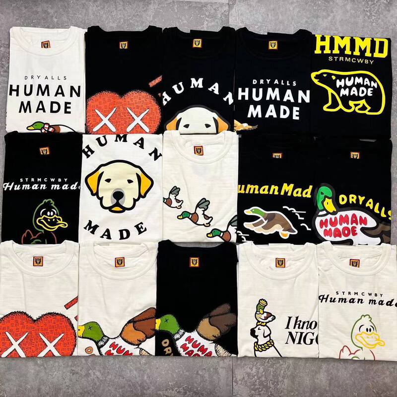 Japanese-Style American Trendy Brand Human Limited Edition Year of the Dragon Short-Sleeve Men's Couple Summer Cartoon Animal T-Shirt Women's Top