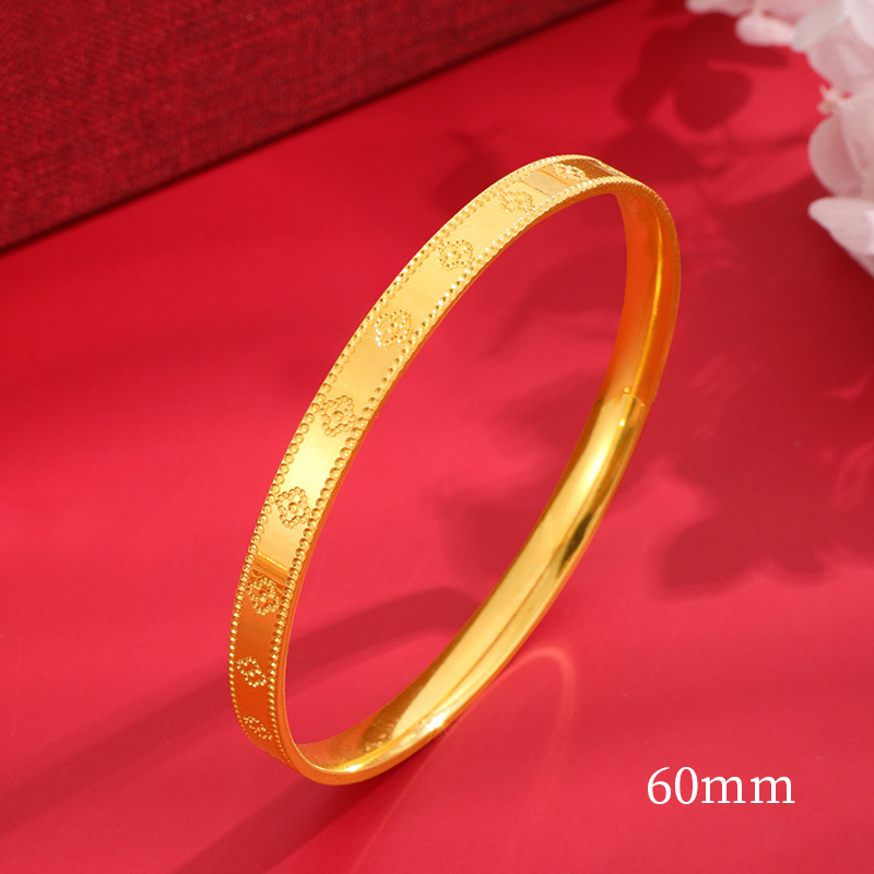 Trébol de cuatro hojas pulsera de oro pulsera de mujer simple de moda estilo de todo fósforo Pequeño anillo afortunado cerrado joyería de aleación de cobre