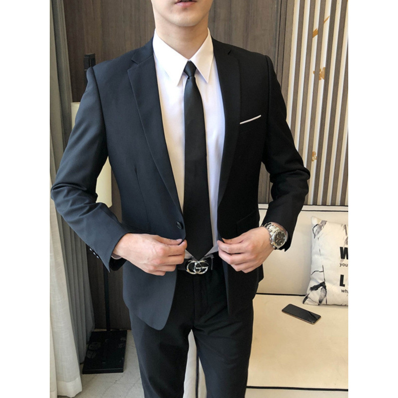 西服套装男士职业正装商务休闲韩版修身西装伴郎新郎结婚礼服高端