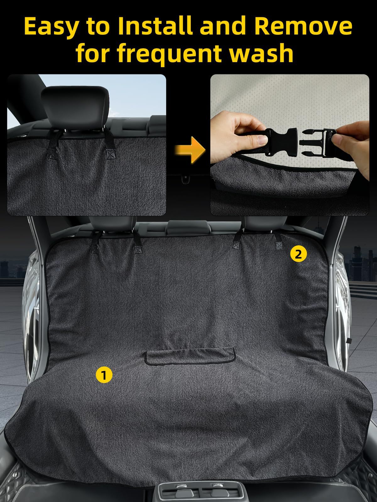 Car Towel Seat Cushion Rear Universal Waterproof Anti-Slip Four-Season Seat Cover Car Seat Solid Color Stain-Resistant Protective Cover