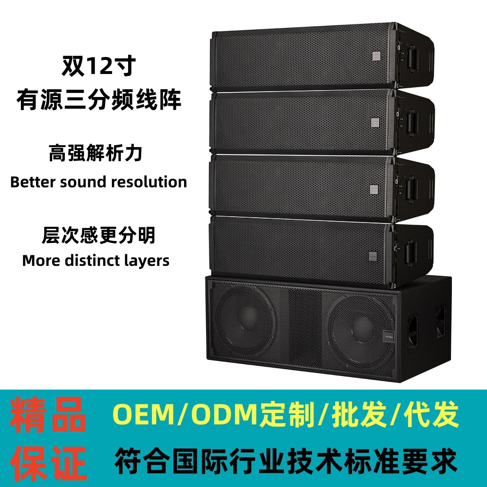 Grandes espectáculos de escenario doble 12 pulgadas de altavoces de matriz de línea activa de frecuencia dividida altavoces de matriz de línea activa