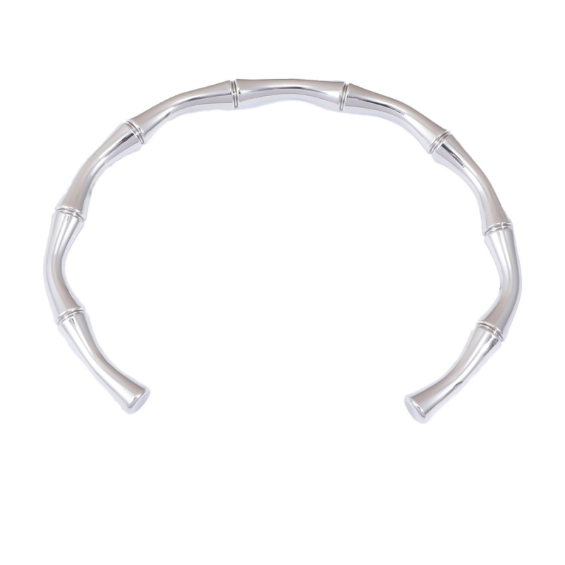 クロスボーダー竹チタン鋼ブレスレットヨーロッパとアメリカの幾何学的なスプリングブレスレット真空メッキ 18K シンプルで軽い高級ハイエンドハンドジュエリー|undefined