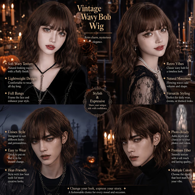 European and American style, medium-length, wavy, short curly wig with breathable rose net, BOBO wave wig for women, sourced directly from overseas European and American style, medium-length, wavy, short curly wig with breathable rose net, BOBO wave wig for women, sourced directly from overseas