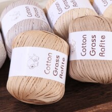 跨境棉草线手工编织草帽棉草纸线diy包包编织线拉菲草棉草线批发