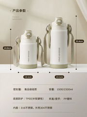 9WOR Travel Insulated Flask Large Capacity Hot Water Bottle Home Portable Outdoor Thermos