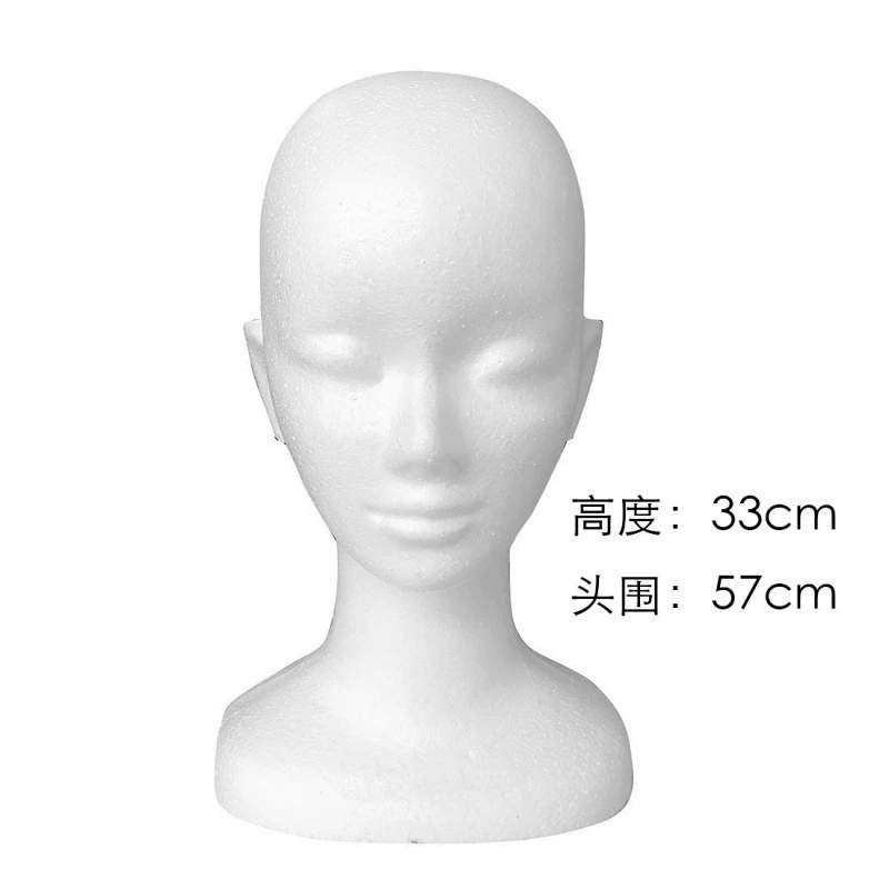 Mannequin head for men and women from foam, human head, wig, stand