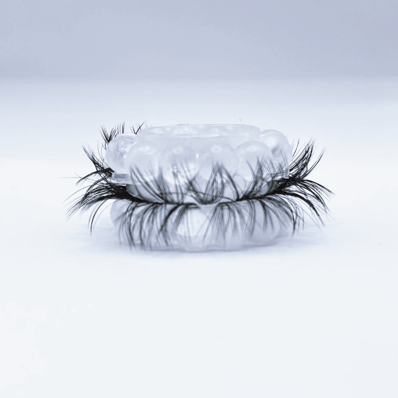 Silicone Sheep-Eye Penis Ring with Horse-Hair Texture, 2.0 cm Dual-Row Black — detail image 5
