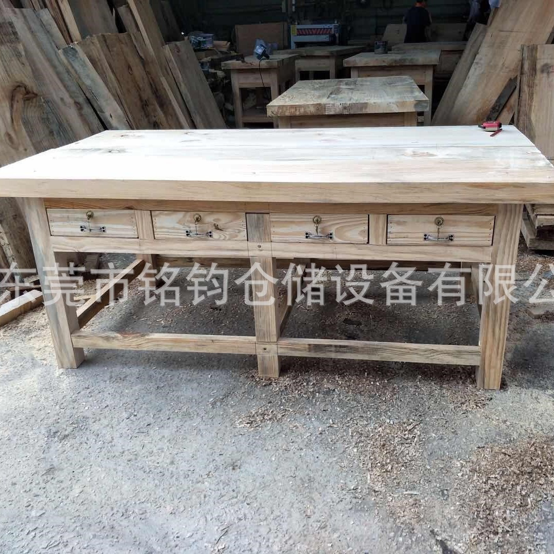 现货重型松木钳工模具工作台木制钳工台维修台仪器安装台机器底座