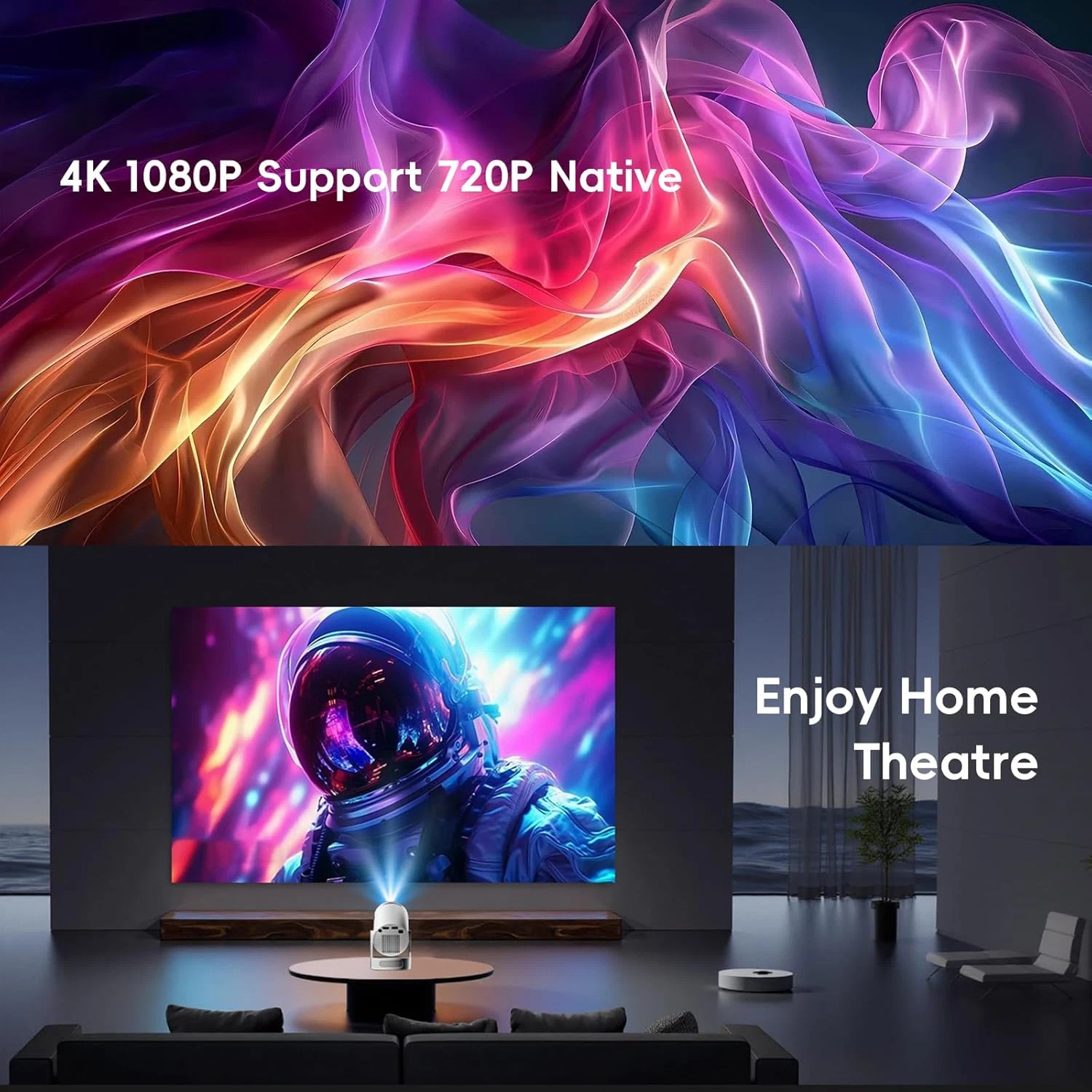 Sınır Ötesi Yeni Kısa Atım HY300Ultra HD 4K Projektör Ev Kullanımı Taşınabilir Mini Küçük Android Projektör