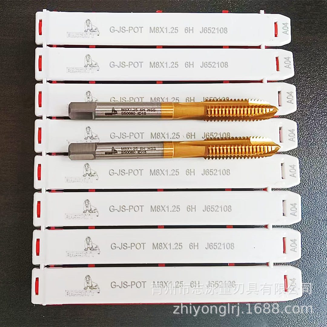 巴塞特BASSETT日标JIS镀钛涂层螺尖先端丝锥丝攻M3 4 5 6 8-16 6H