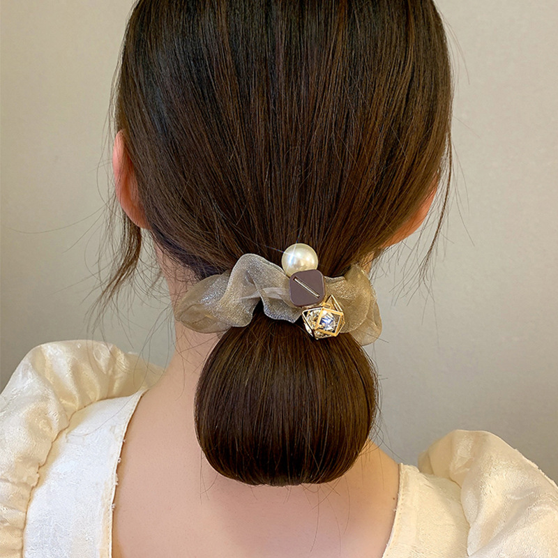 Elegant Mesh Scrunchie Elastic Hair Band For Women Hair Styling_voghion.com