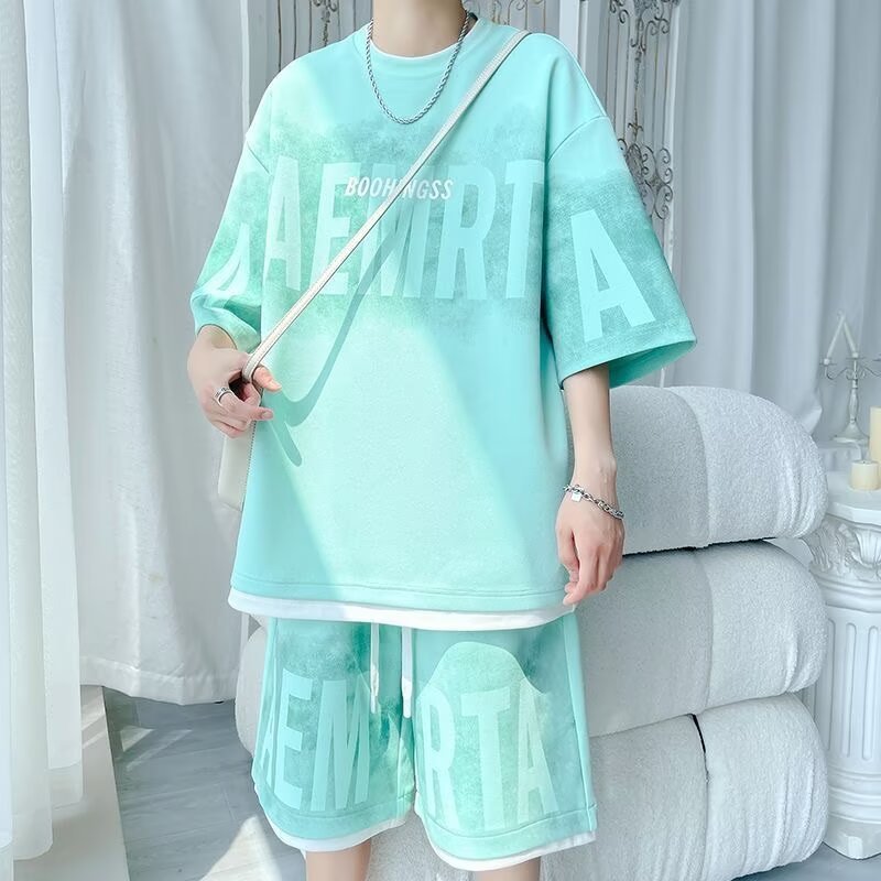 Camisa menos ropa verano nueva camiseta deportiva casual jersey de baloncesto pantalones cortos casuales estilo Hong Kong pareja tendencia traje de dos piezas