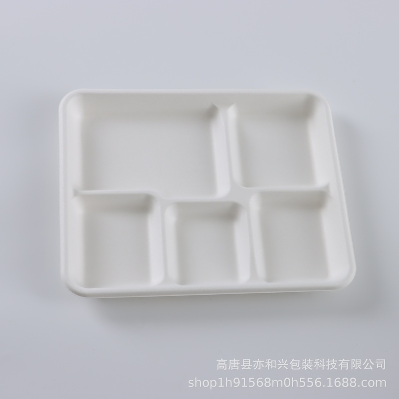 使い捨ての多格の食事皿食器のパルプの食事箱の浅い5格のトレーは皿を分けます。|undefined