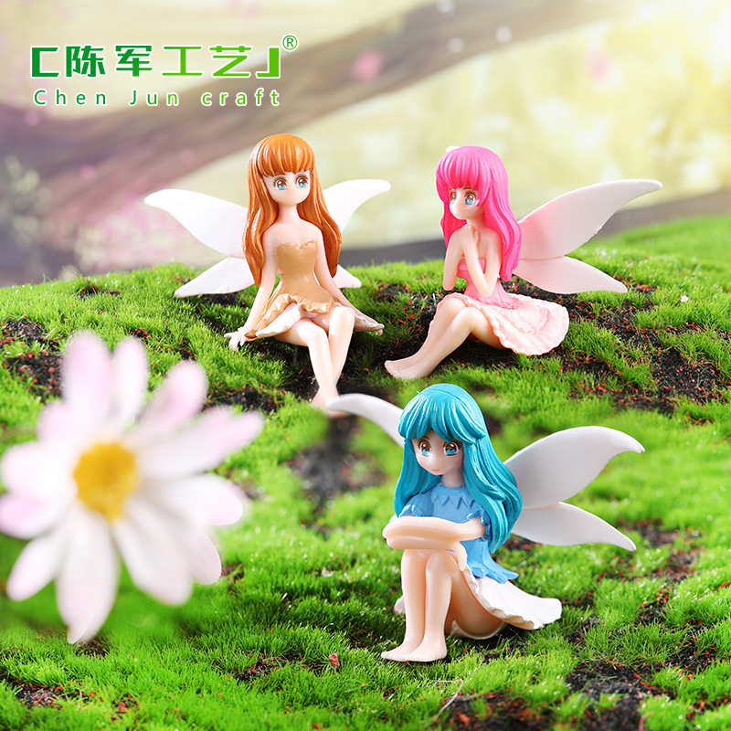 New Flower Fairy micro landscape plastic gardening ornaments DIY flower fairy heart cake decoration crafts