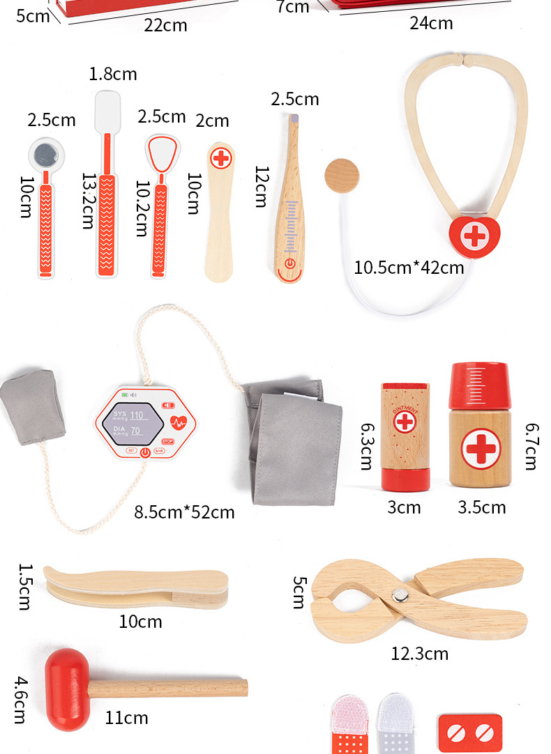 Set giocattolo medico in legno per bambini valigetta dottore_voghion.com