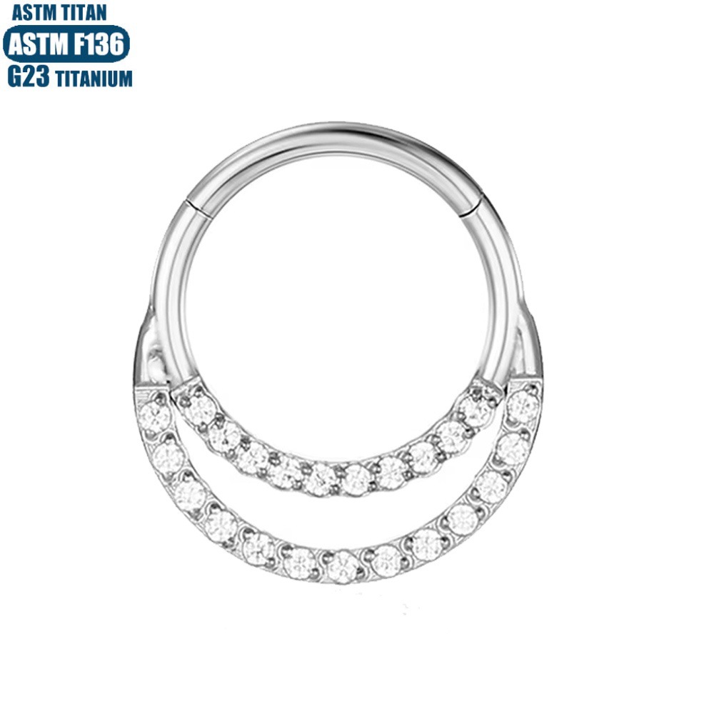 Silver pointed spike labret stud material detail