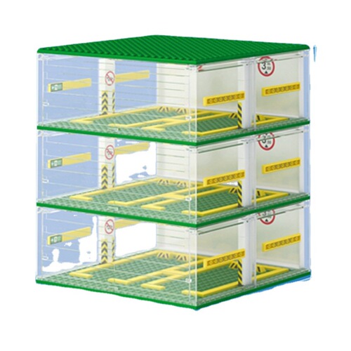 Senbao 607341 Car Storage Box Building Blocks 6-Grid Parking Lot Children's Toy Cars Garage Model Gift for Boys