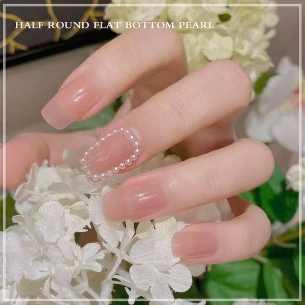 white beige three dimensional pack pearl handmade