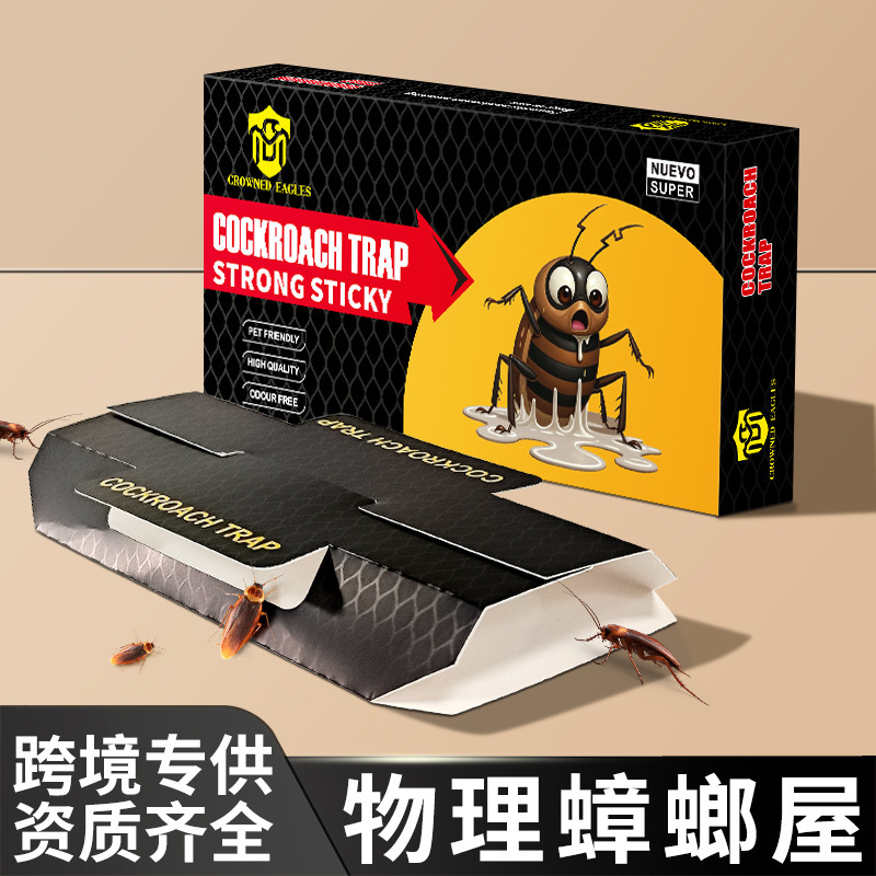 Powerful Cockroach House English Version Cross-Border E-Commerce Insect Glue Trap Bed Bug Sticky Bug Board Cockroach Sticker Home Indoor