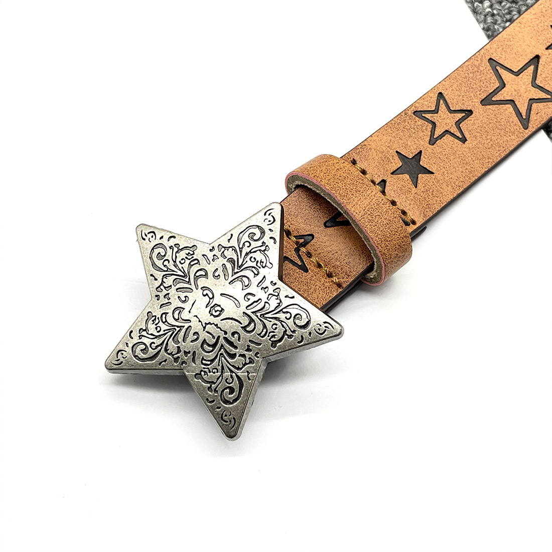 Women’s Five Pointed Star Pattern Belt Simple Versatile Waistband_voghion.com