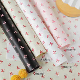 蝴蝶结雪梨纸鲜花小狗花束包装内衬纸少女心礼物包装纸拍照背景