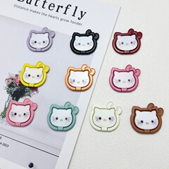 卡通可爱猫头支架手机指环新款金属kT猫拉环桌面通用背贴女款批发