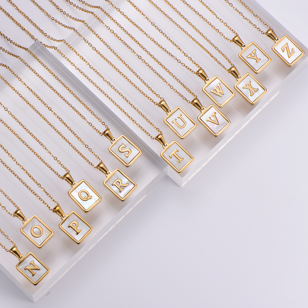 Acier Inoxydable 304 Plaqué Or 18K Style Simple Placage Lettre Coquille Pendentif display picture 4