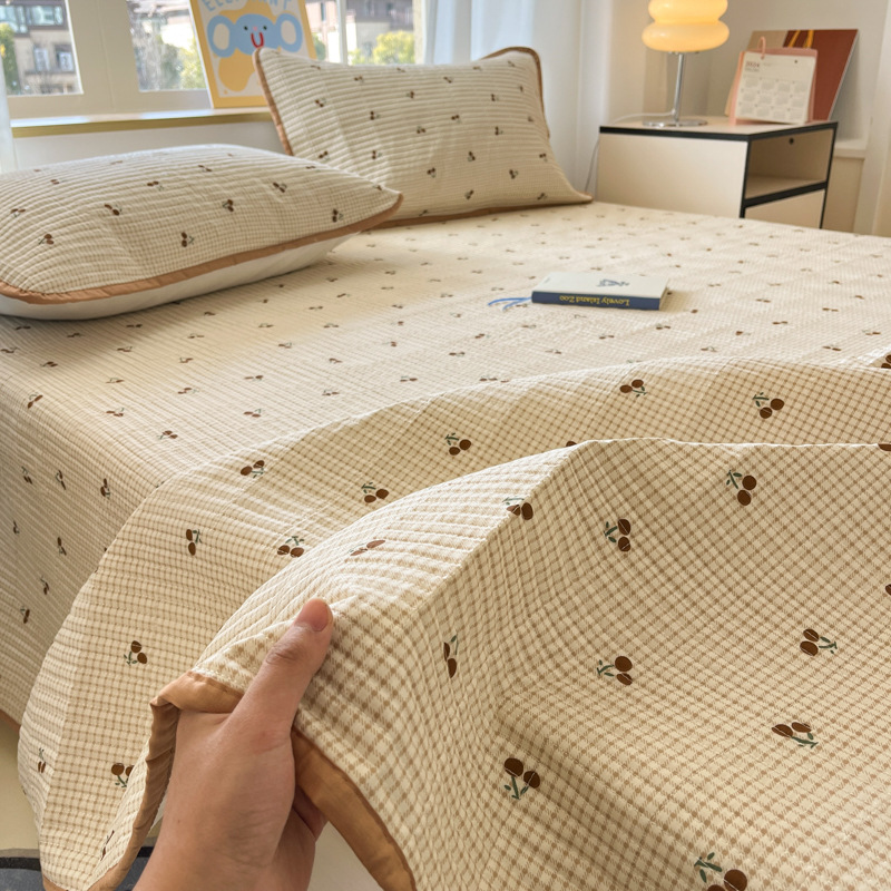 Tapa de cama de tatami de algodón de tres piezas de algodón puro 2025 nuevo estilo cuatro estaciones sábanas antideslizantes universales cubierta kang