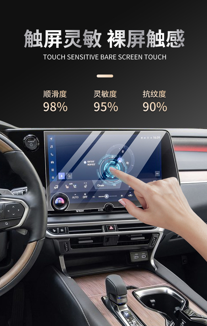 Suitable for 25 Lexus Rx/Lx600/Lm/Es Navigation Screen Tempered Film Interior Protection Central Control Film
